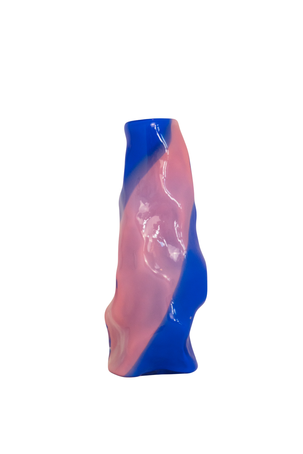 Curly vase blue-pink
