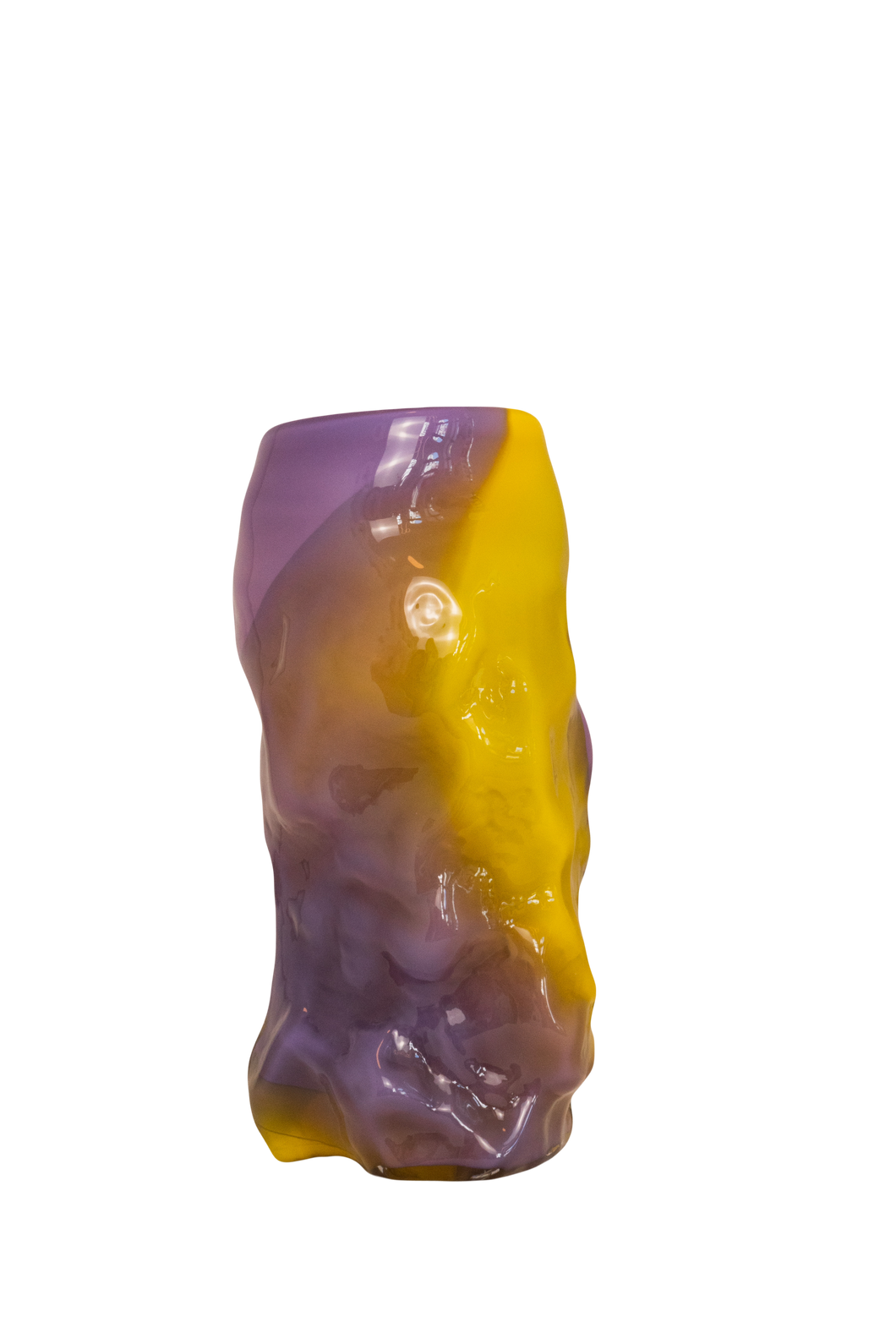Big curly vase yellow-lilac