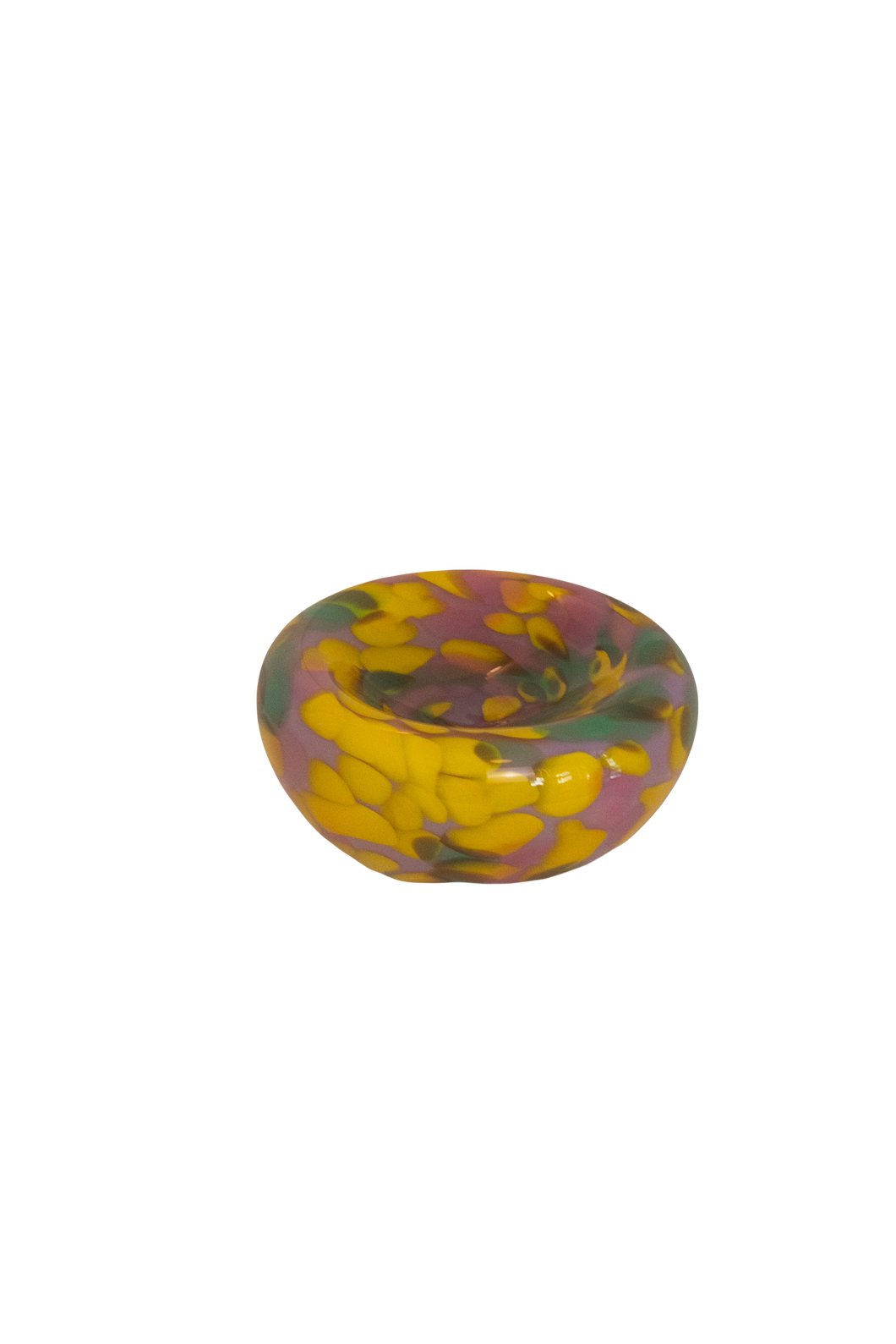 Glass bowl yellow sprinkled