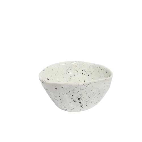 Wavy bowl white speckled
