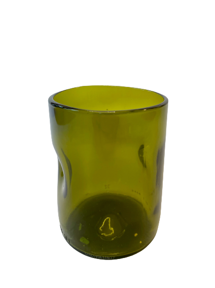 Bottle glass short yellow green