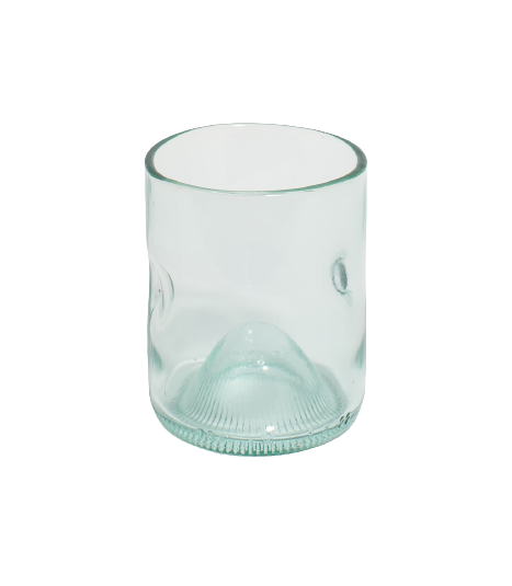 Bottle glass short light blue